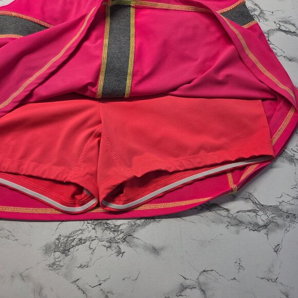 Fila XXL Bright Pink Heathered Gray Sleeveless Top Tennis Skort Summer Set - Picture 10 of 14